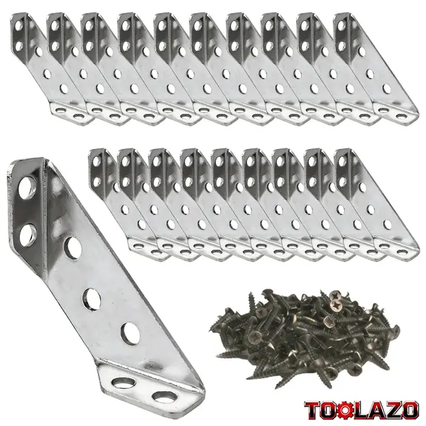 Heavy Duty Heavy-Gauge Reinforced Stainless Steel Corner Braces Hardware Kit