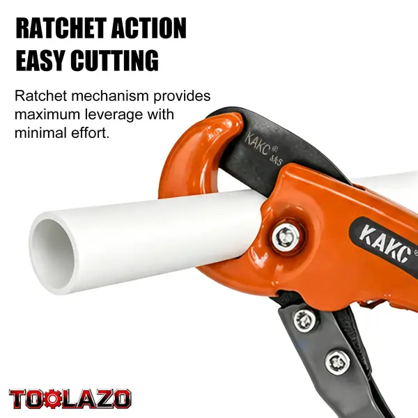 Spring-Loaded Plastic Pipe Cutter with Replaceable V-Shape Blade