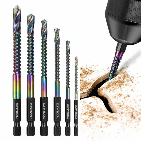 5PCS Titanium-Coated HSS 4341 Drill Bit Set
