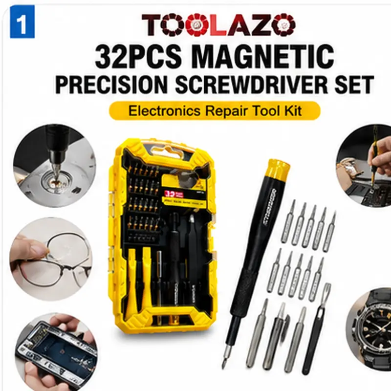 32-Piece Removable Magnetic Precision Screwdriver Combo with Magnetic Grip