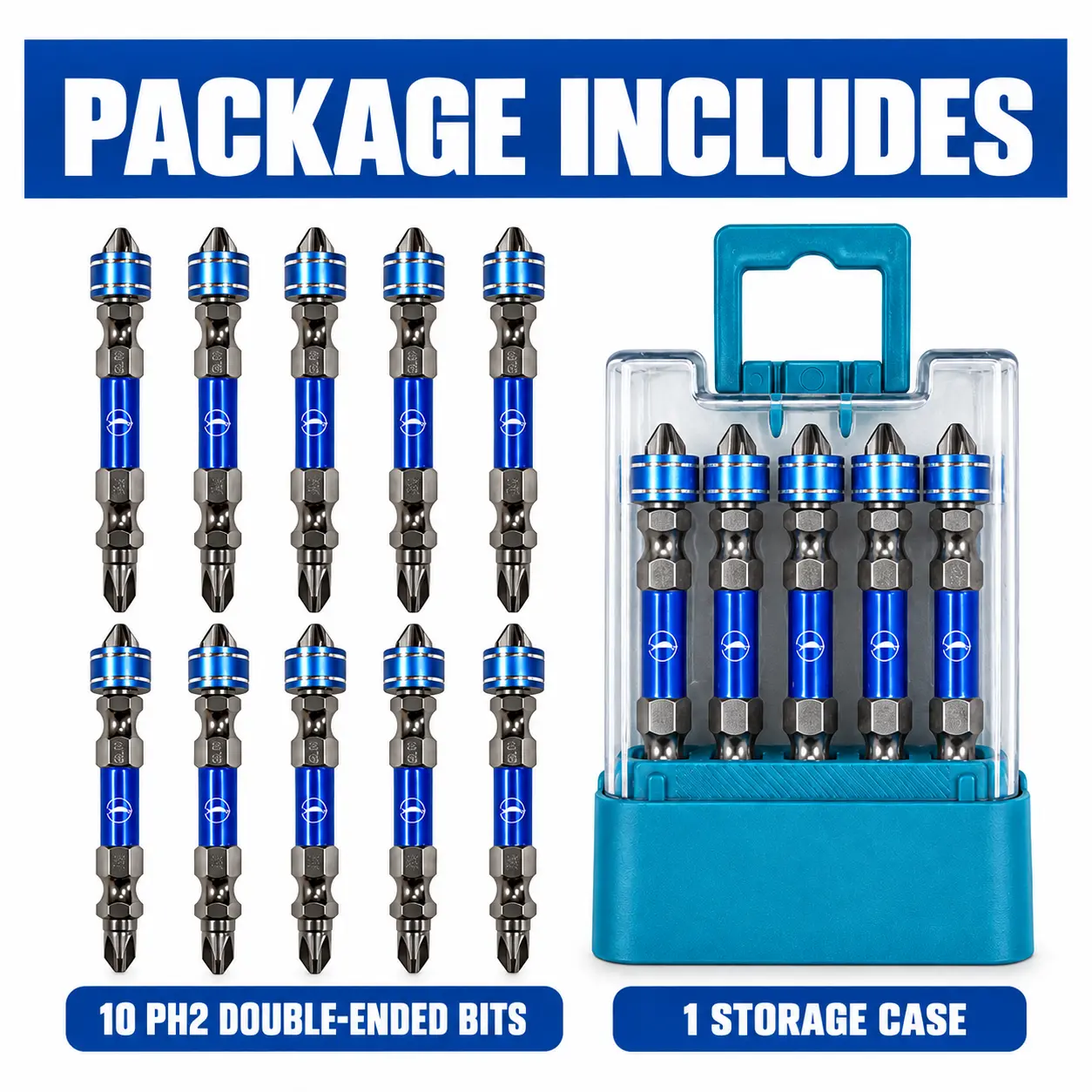10PCS PH2 Magnetic Screwdriver Bits