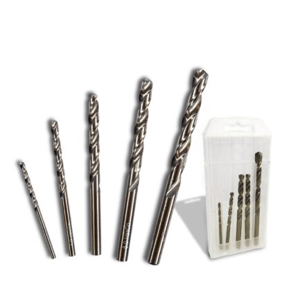 TOOLAZO 5-Piece M35 Cobalt Power Drill Bits Set (1/8",5/32",3/16",1/4",5/16") - Tool Bits, High-Speed Steel, Anti-Slip Shank, 135° Self-Centering Split Point, Heat-Resistant, High Torque, for Metal Precision Drilling & Automotive Repair, Contractors